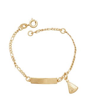 Pulseira Chapa Lisa c/ Nossa Sra. Aparecida  - CS - 7mm x 140mm - 1.90gr