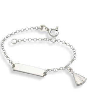 Pulseira AG Chapa Lisa c/ Nossa Sra. Aparecida  - G3 - 7mm x 140mm - 1.97gr