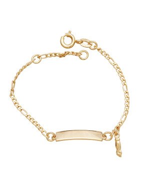 Pulseira Chapa Lisa c/ Figuinha - CS - 4mm x 140mm - 1.70gr