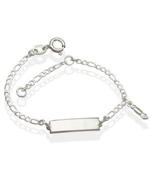 Pulseira AG Chapa Lisa c/ Figuinha - G3 - 4mm x 140mm - 1.91gr