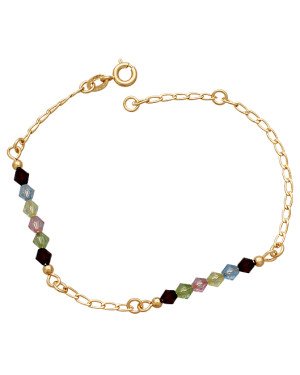 Pulseira c/ 12 Baloes Acrilicos Coloridos - CS - 4mm x 200mm - 1.70gr