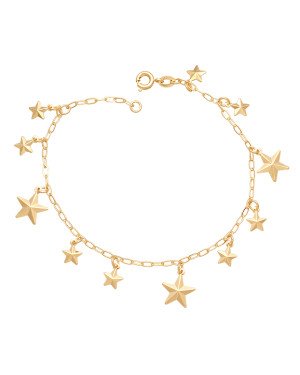 Pulseira c/ 11 Estrelas Diamantadas (18+2) - CE - 10mm x 200mm - 3.30gr