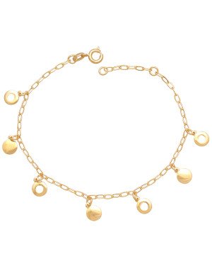 Pulseira c/ 3 Redondos Lisos e 4 Vazados (18+2) - CE - 6mm x 200mm - 2.42gr