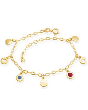 Pulseira c/ 2 Redondos Vaz 3 Lisos 2 p/ Resina  - CS - 6mm x 200mm - 2.60gr