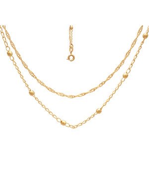 Gargantilha Dupla c/ Bolinha 3mm (45+5) - CN - 3mm x 500mm - 4.04gr