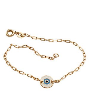 Pulseira Cartie p/ Olho Grego p/ Resina (Branco/Azul/Preto) - CE - 9mm x 180mm - 1.40gr