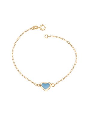 Pulseira Cartie c/ Coracao Borda Diamantada p/ Resina - CE - 10mm x 180mm - 1.70gr