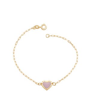 Pulseira Cartie c/ Coracao Borda Diamantada p/ Resina - CE - 10mm x 180mm - 1.60gr