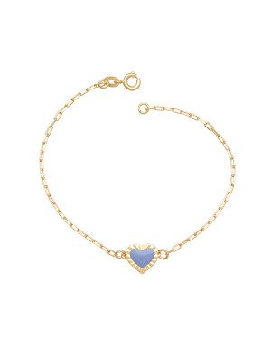 Pulseira Cartie c/ Coracao Borda Diamantada p/ Resina - CE - 10mm x 180mm - 1.70gr