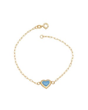 Pulseira Cartie c/ Coracao Borda Abaulada Lisa p/ Resina - CE - 10mm x 180mm - 1.70gr