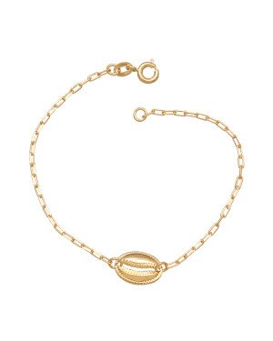 Pulseira Cartie c/ Buzio Vazado Borda Torcida 13mm - CE - 9mm x 180mm - 1.60gr