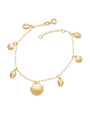 Pulseira Cartie p/ 4 Buzios 3 Conchas  - CE - 13mm x 200mm - 3.38gr