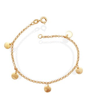 Pulseira c/ 5 Redondo 6mm - CE - 6mm x 180mm - 2.58gr