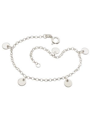 Pulseira Ag c/ 5 Redondo 6mm - G3 - 10mm x 180mm - 2.22gr