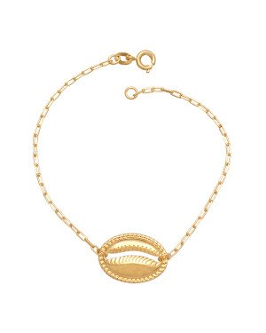 Pulseira Cartie c/ Buzio Vazado Borda Torcida 20mm - CE - 15mm x 180mm - 2.38gr