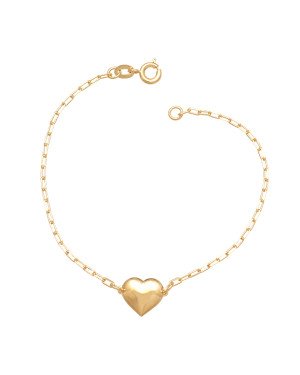 Pulseira Cartie c/ Coracao 10mm Liso Abaulado - CE - 10mm x 180mm - 1.50gr