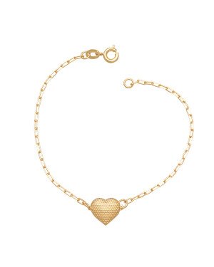 Pulseira Cartie c/ Coracao10mm Estampado Bolinhas - CE - 10mm x 180mm - 1.70gr