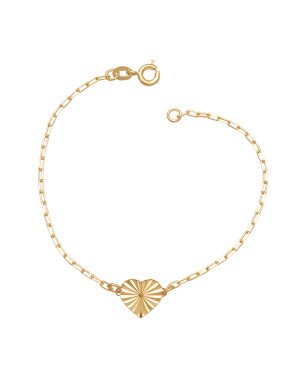 Pulseira Cartie c/ Coracao Diamantado - CE - 10mm x 180mm - 1.50gr