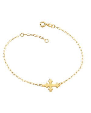 Pulseira Cartie c/ Cruz 15mm  Lisa - CE - 15mm x 200mm - 1.96gr