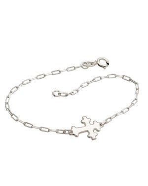 Pulseira Ag Cartie c/Cruz 15mm  Lisa - G3 - 15mm x 200mm - 1.95gr