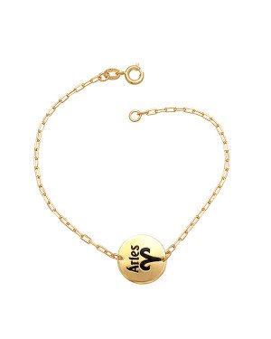 Pulseira Cartie Signos (Aries c/ Resina)   - CE - 15mm x 180mm - 2.17gr