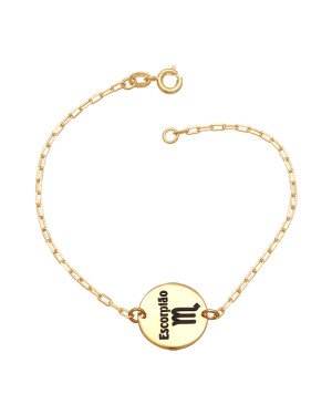 Pulseira Cartie Signos (Escorpiao c/ Resina) - CE - 15mm x 180mm - 2.22gr