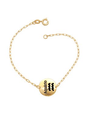 Pulseira Cartie Signos (Aquario c/ Resina) - CE - 15mm x 180mm - 2.19gr