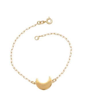 Pulseira 18cm c/ Lua 15mm Lisa  - CE - 7mm x 180mm - 1.70gr