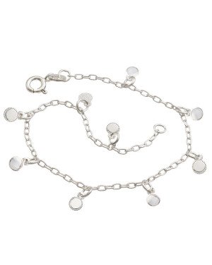 Pulseira Ag c/ 9 Redondos mini - G3 - 4mm x 180mm - 2.09gr