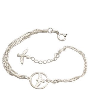Pulseira AG Cingapura c/ Espirito Santo Vazado 12mm - G3 - 12mm x 180mm - 2.45gr