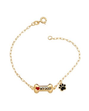 Pulseira Cartie c/ Osso My Dog 1 Pata p/ Resina - CE - 8mm x 180mm - 2.00gr