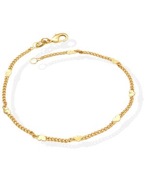 Pulseira c/ Coracao Liso 1,5mm - CS - 2mm x 180mm - 1.40gr