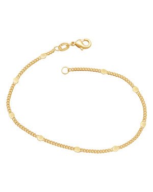 Pulseira c/ Corrente 1,5mm c/ Oval Liso - CS - 4mm x 180mm - 1.44gr