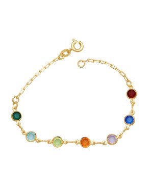 Pulseira c/ Redondo Acrilico 5mm Colorido - CS - 5mm x 180mm - 1.70gr