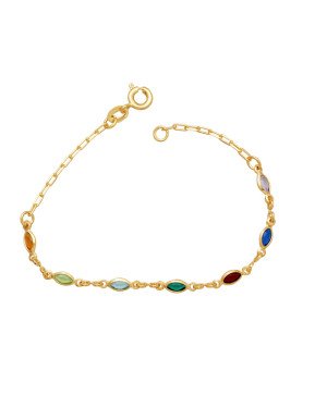 Pulseira c/ Navete Acrilico 3mm Colorido - CS - 3mm x 180mm - 1.50gr