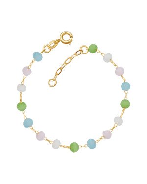 Pulseira c/ Bolas Facetadas 4mm  Coloridas - CS - 4mm x 180mm - 2.20gr