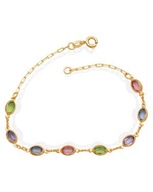 Pulseira c/ Oval Acrilico Claro 5MM Colorido (Verde/Rosa/Azul/Lilas) - CS - 5mm x 180mm - 1.90gr