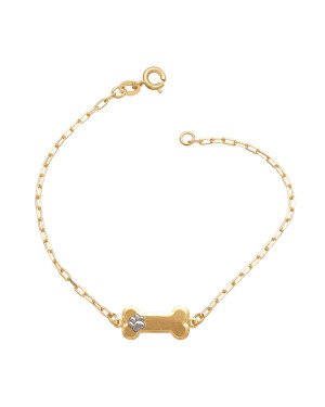 Pulseira Cartie c/ Osso 18mm c/ Patinha (Rodio) - CE - 18mm x 180mm - 1.80gr