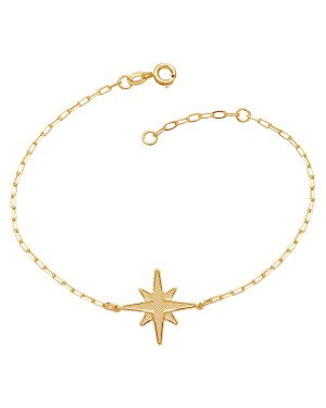 Pulseira Cartie c/ 1 Estrela 18mm Reticulada  - CE - 18mm x 180mm - 1.71gr