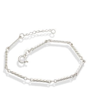 Pulseira AG c/ 9 Palitos Torcido 15mm - G3 - 1mm x 180mm - 2.33gr