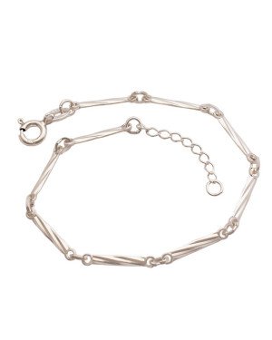 Pulseira AG c/ 9 Palitos Diamantados 15mm - G3 - 1mm x 180mm - 2.34gr