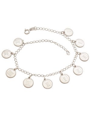Pulseira AG "10 Mandamentos" (Pendurados) - G3 - 8mm x 200mm - 6.90gr
