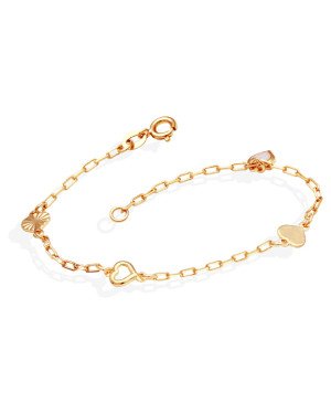 Pulseira Cartie c/ 4 Coracoes (Lavanda) - CE - 10mm x 180mm - 1.60gr