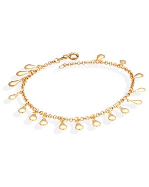 Pulseira Elo Port. C/ 17 Gotinhas Lisas (Latinha) - CE - 6mm x 180mm - 3.40gr