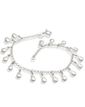 Pulseira AG Elo Port. C/ 17 Gotinhas Lisas (Latinha) - G3 - 6mm x 180mm - 3.35gr