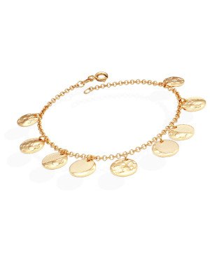 Pulseira Elo Portugues p/ 9 Medalhas Fases da Lua - CE - 9mm x 180mm - 5.40gr