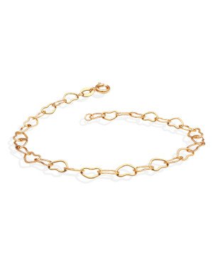 Pulseira Coracao Cadeado 0.6 - CE - 4mm x 180mm - 1.70gr