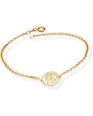 Pulseira Elo Portugues c/ Anjo "Sao Rafael" - CE - 15mm x 200mm - 4.90gr