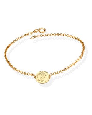 Pulseira Elo Portugues c/ Anjo "Sao Gabriel" - CE - 15mm x 200mm - 4.70gr