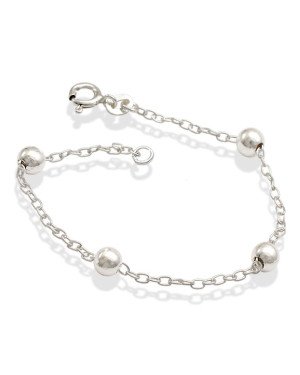 Pulseira AG c/ 4 Bolas 5mm - G3 - 5mm x 140mm - 1.90gr